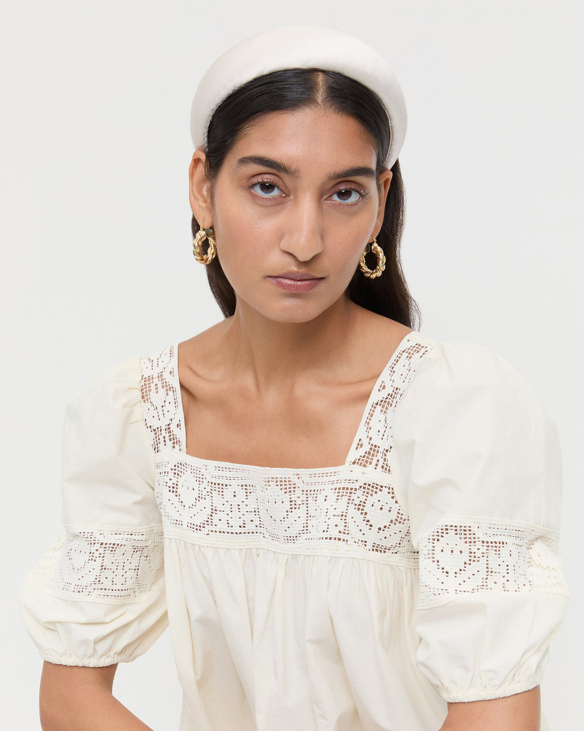 Loeffler Randall Value - Bellamy Cream Satin Headband