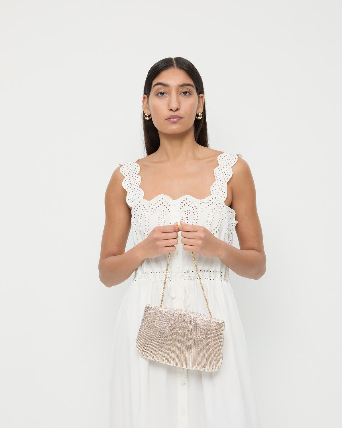 Loeffler Randall Trending - Brit Champagne Flat Pleated Clutch