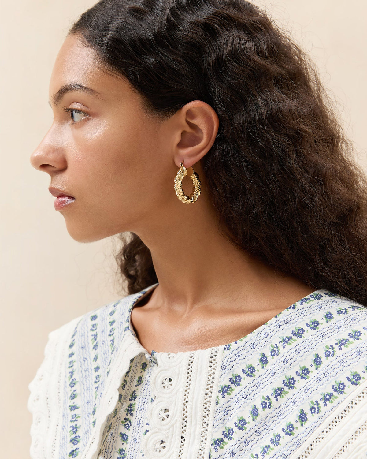 Loeffler Randall Sale - Atticus Gold Twisted Hoop Earrings