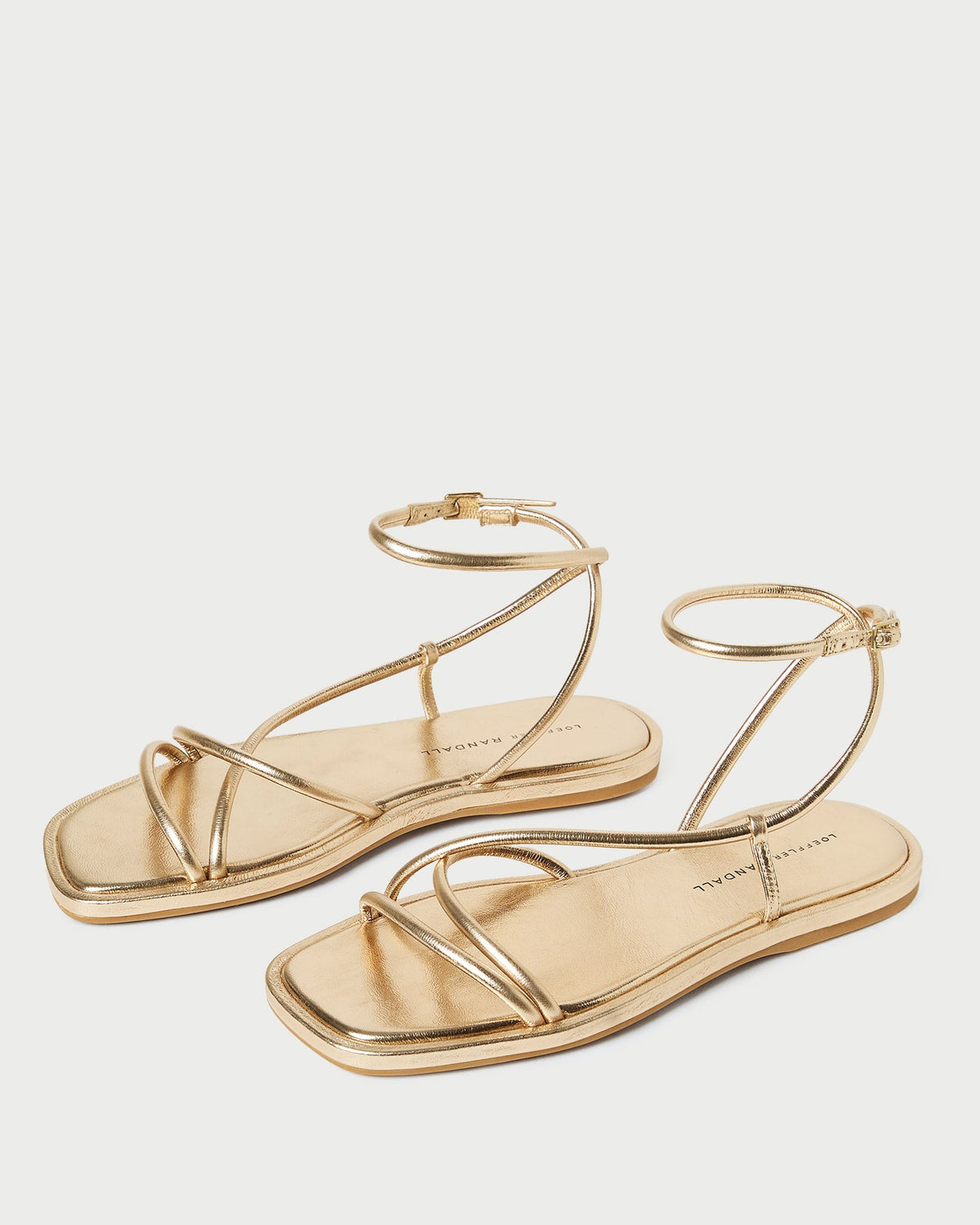 Loeffler Randall Special Offer - Noor Gold Leather Flat Sandal