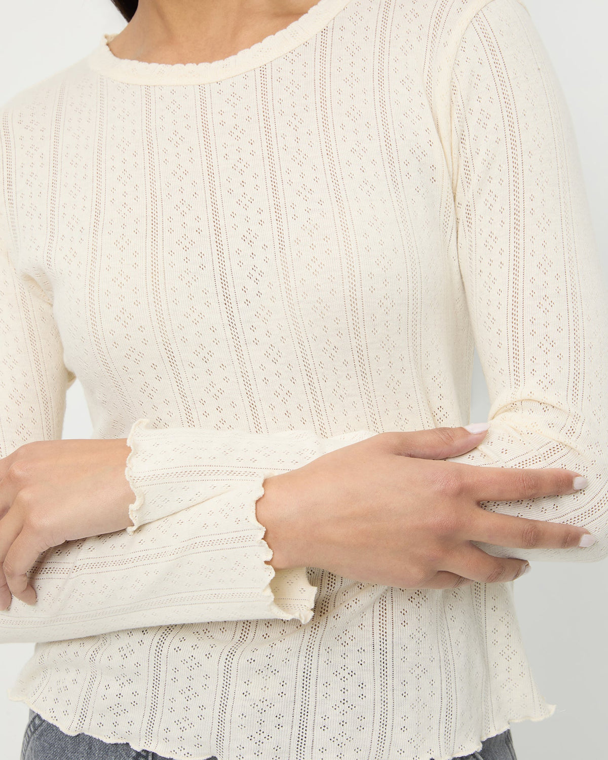 Loeffler Randall Best Price - Lolo Pointelle Long-Sleeve Tee