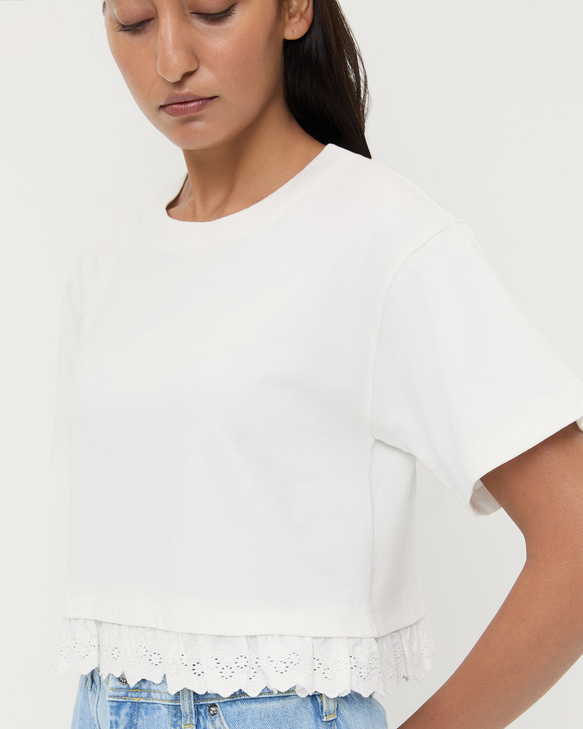 Loeffler Randall Discount - Junie Lace Trim Tee
