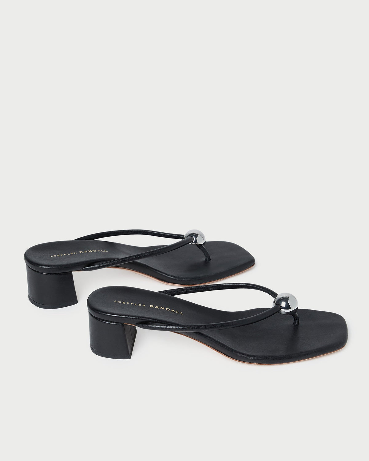 Loeffler Randall Sale - Odessa Black Leather Heeled Sandal