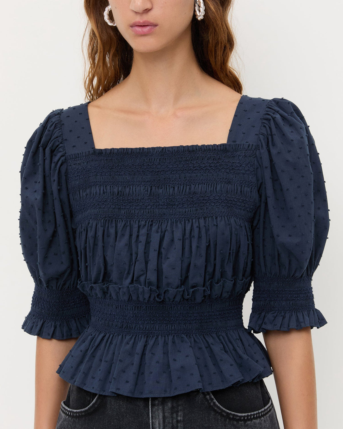 Loeffler Randall Classic - Nicola Smocked Blouse