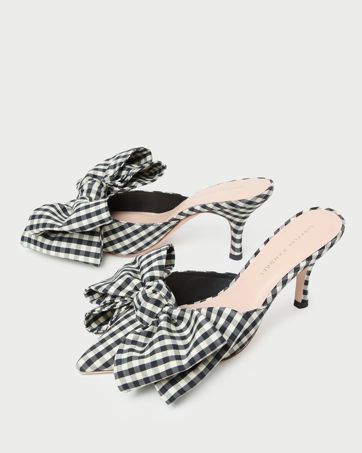 Loeffler Randall Trusted - Margot Black/White Gingham Bow Mule