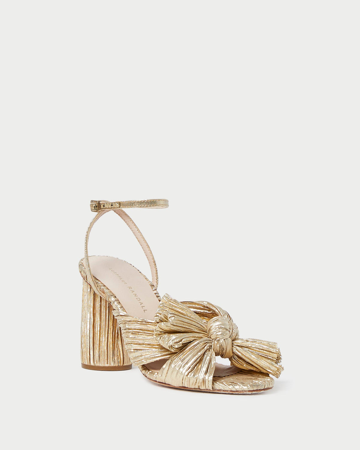 Loeffler Randall New - Camellia Gold Pleated Bow Heel