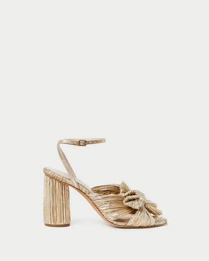 Loeffler Randall New - Camellia Gold Pleated Bow Heel