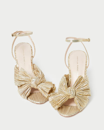 Loeffler Randall New - Camellia Gold Pleated Bow Heel