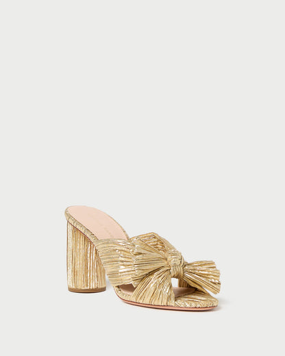 Loeffler Randall Great Value - Penny Gold Pleated Bow Heel