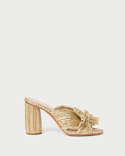 Loeffler Randall Great Value - Penny Gold Pleated Bow Heel