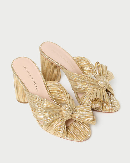 Loeffler Randall Great Value - Penny Gold Pleated Bow Heel