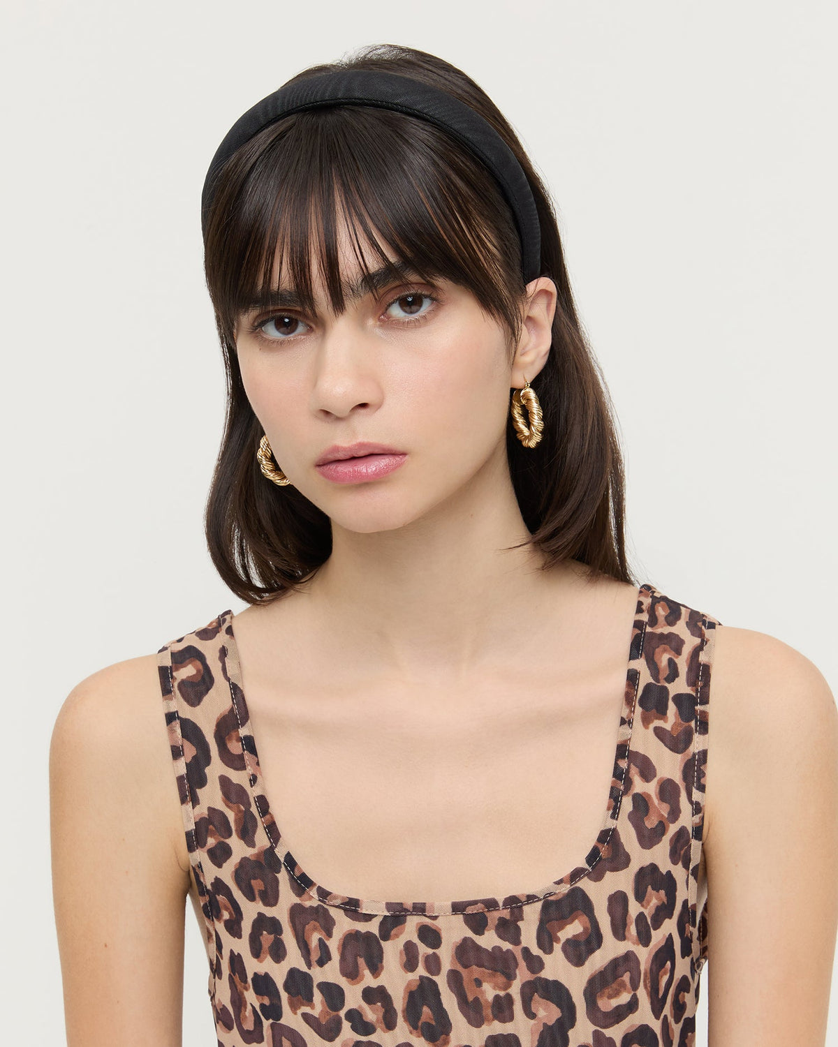 Loeffler Randall Deals - Marina Black Moiré Puffy Headband