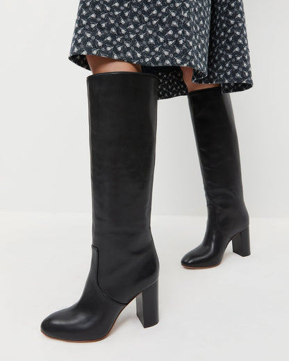 Loeffler Randall Discount - Goldy Black Leather Tall Boot