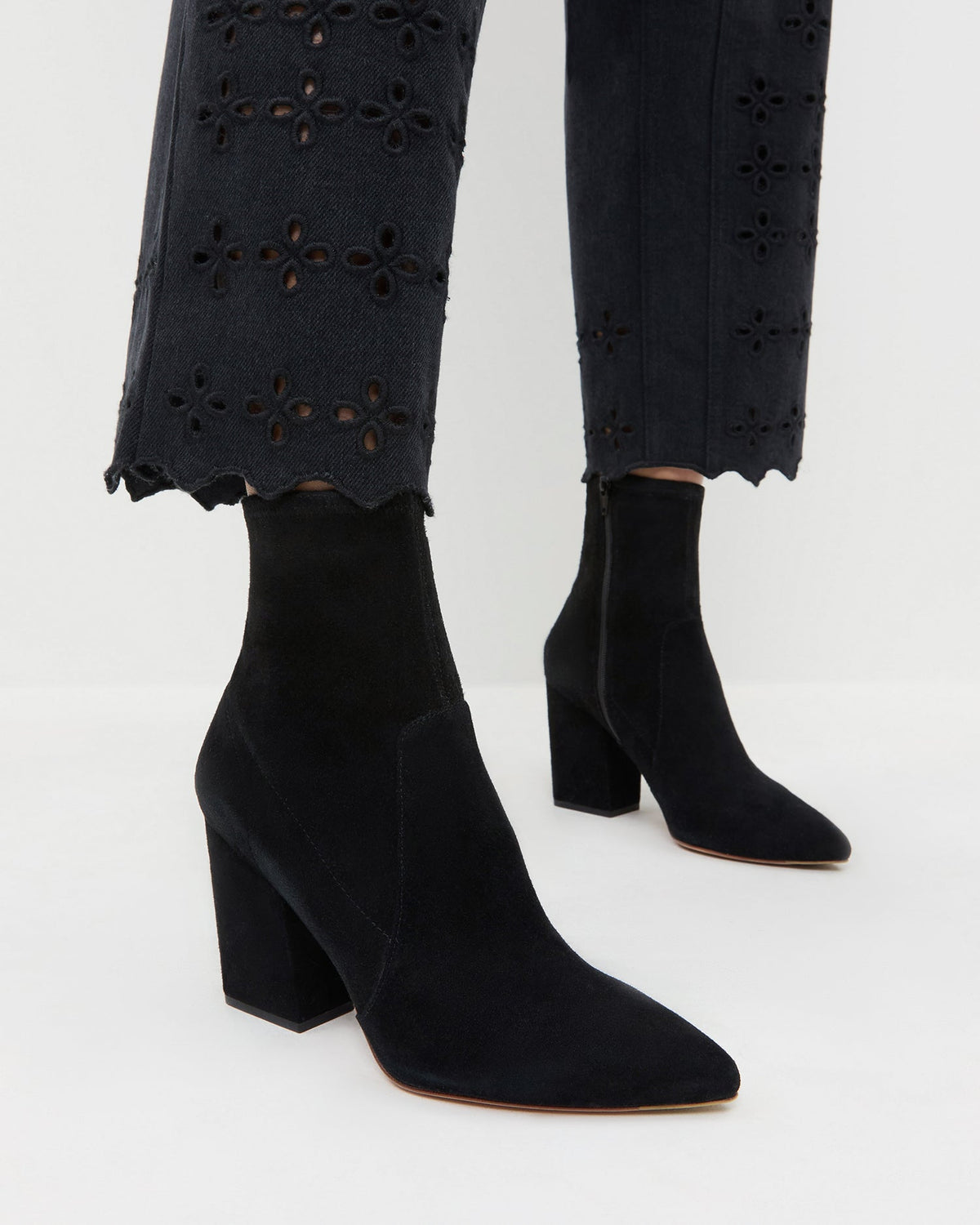 Loeffler Randall Trending - Isla Black Suede Ankle Bootie