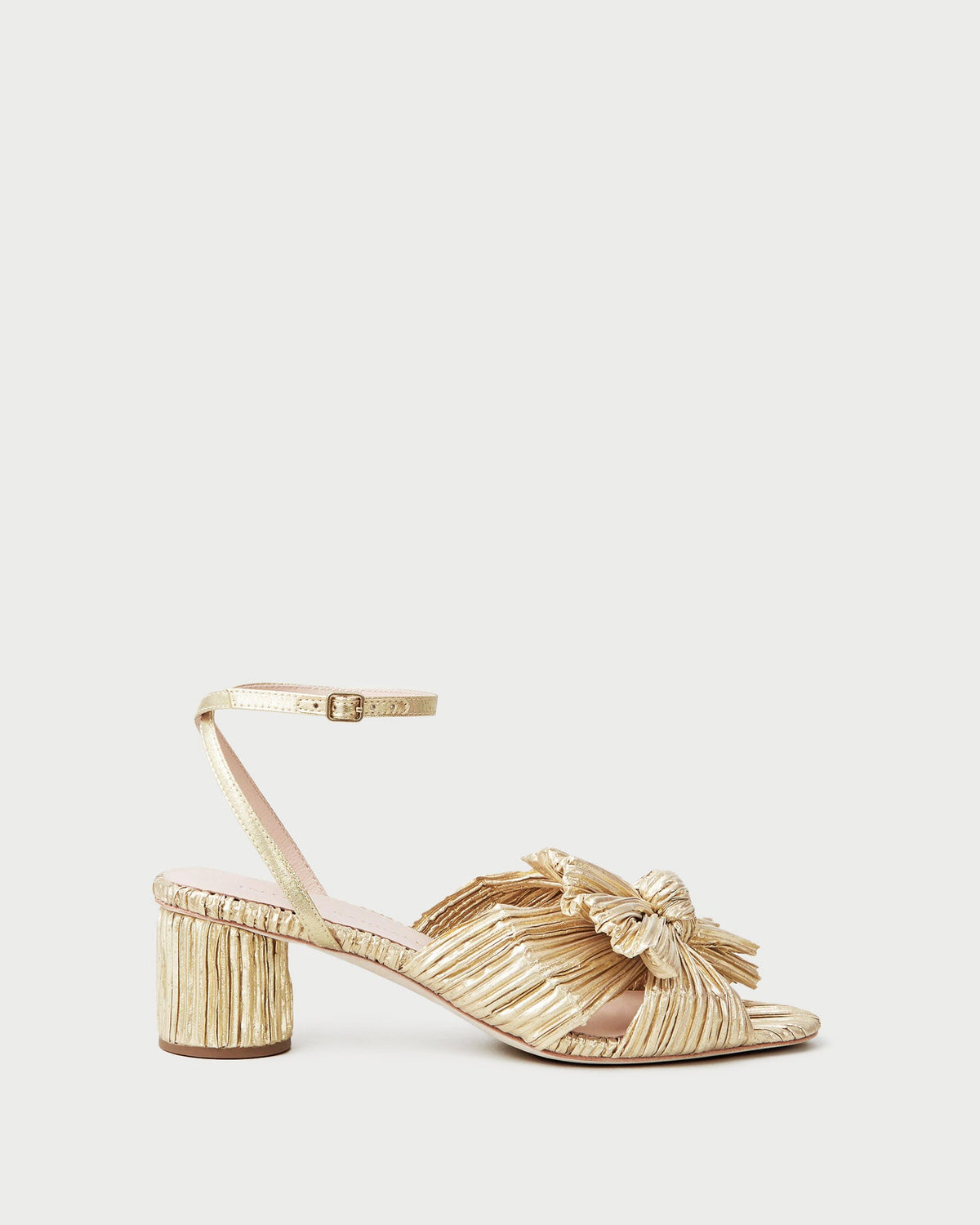 Loeffler Randall Classic - Dahlia Gold Pleated Bow Heel