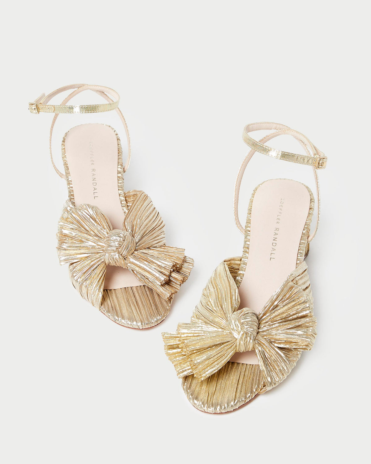 Loeffler Randall Classic - Dahlia Gold Pleated Bow Heel