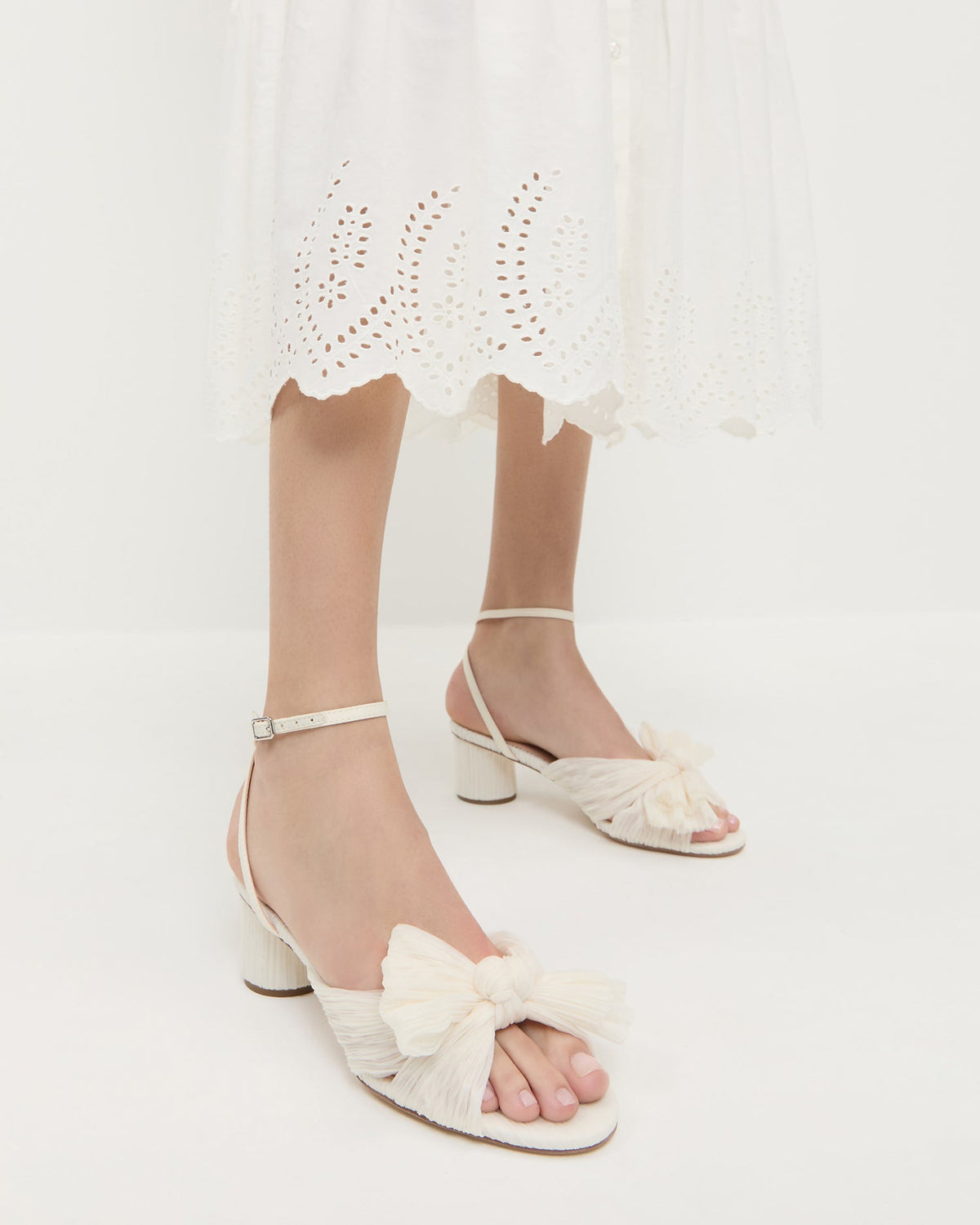 Loeffler Randall Signature - Dahlia Pearl Pleated Bow Heel
