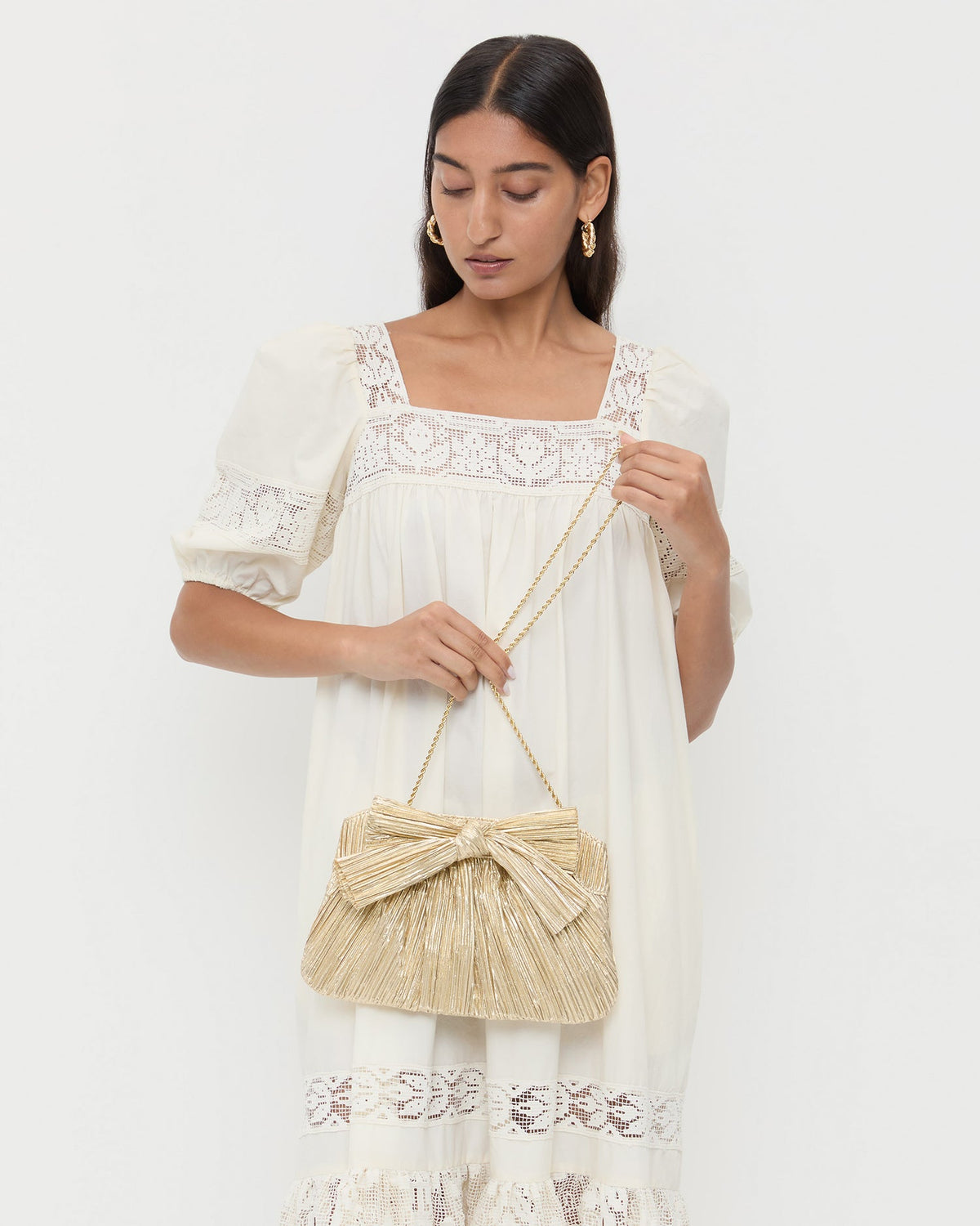 Loeffler Randall Classic - Rayne Gold Bow Clutch