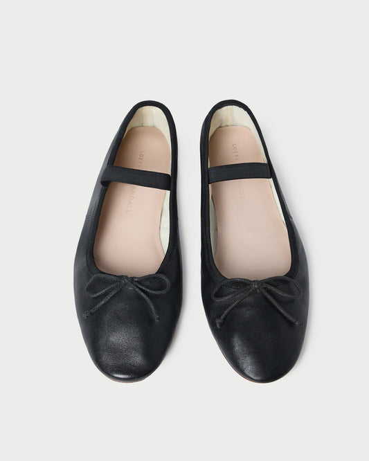 Loeffler Randall Recommended - Leonie Black Leather Ballet Flat