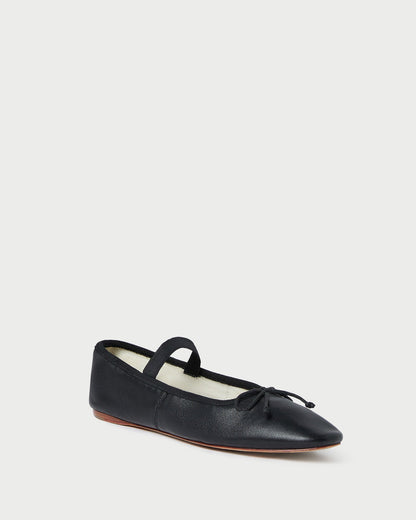 Loeffler Randall Recommended - Leonie Black Leather Ballet Flat