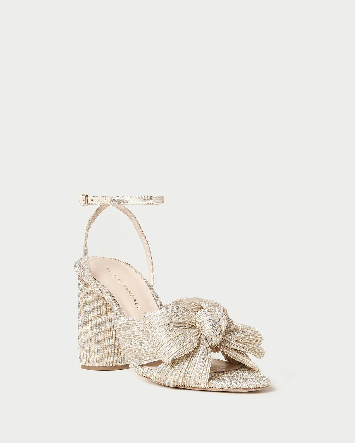 Loeffler Randall Smart Buy - Camellia Platinum Pleated Bow Heel