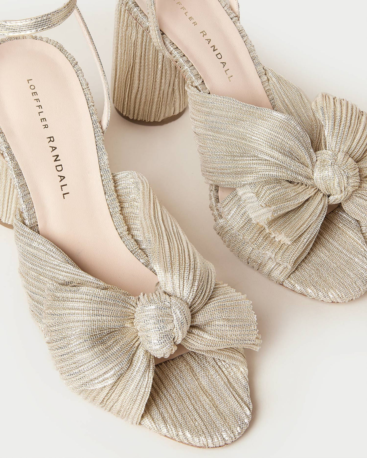 Loeffler Randall Smart Buy - Camellia Platinum Pleated Bow Heel