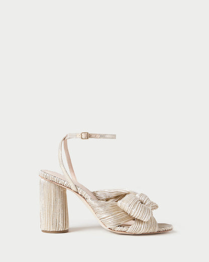 Loeffler Randall Smart Buy - Camellia Platinum Pleated Bow Heel