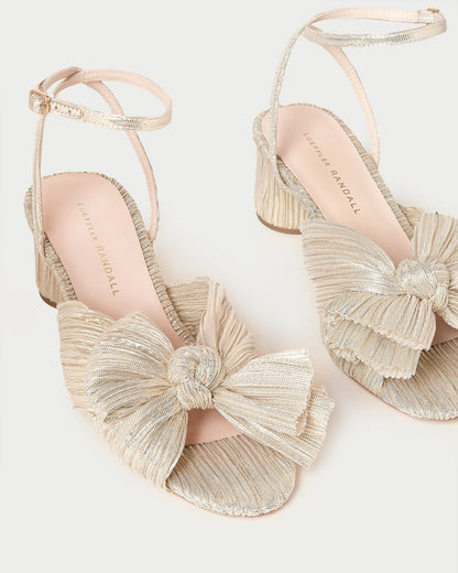 Loeffler Randall Trending - Dahlia Platinum Pleated Bow Heel