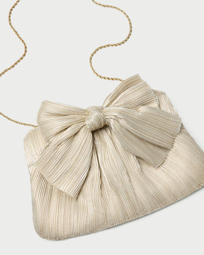 Loeffler Randall Top Pick - Rayne Platinum Bow Clutch