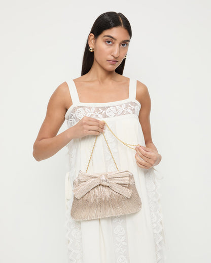 Loeffler Randall Top Pick - Rayne Platinum Bow Clutch
