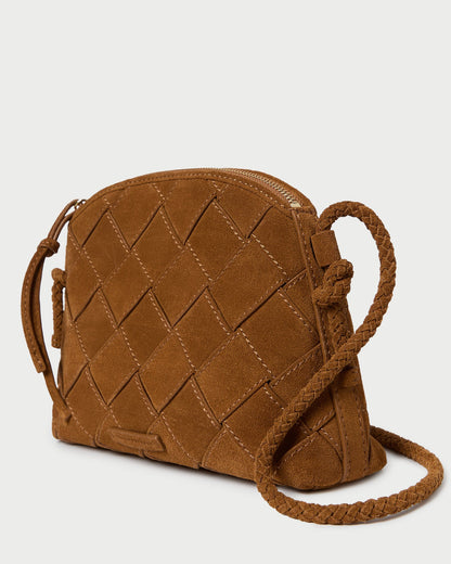 Loeffler Randall Special Offer - Mallory Cacao Woven Suede Crossbody