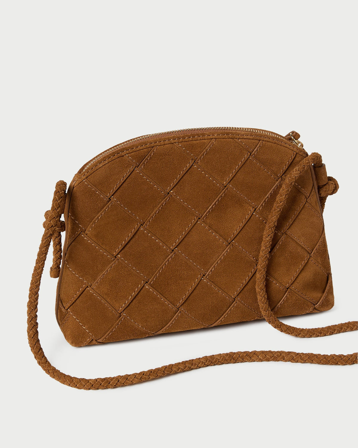 Loeffler Randall Special Offer - Mallory Cacao Woven Suede Crossbody