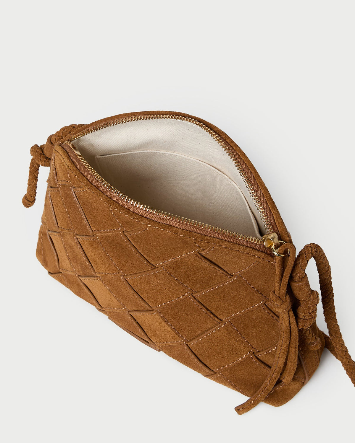 Loeffler Randall Special Offer - Mallory Cacao Woven Suede Crossbody