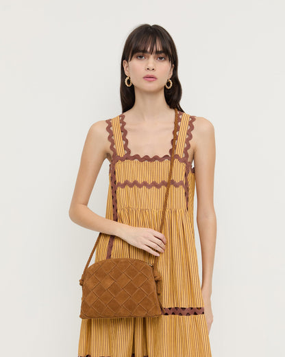 Loeffler Randall Special Offer - Mallory Cacao Woven Suede Crossbody