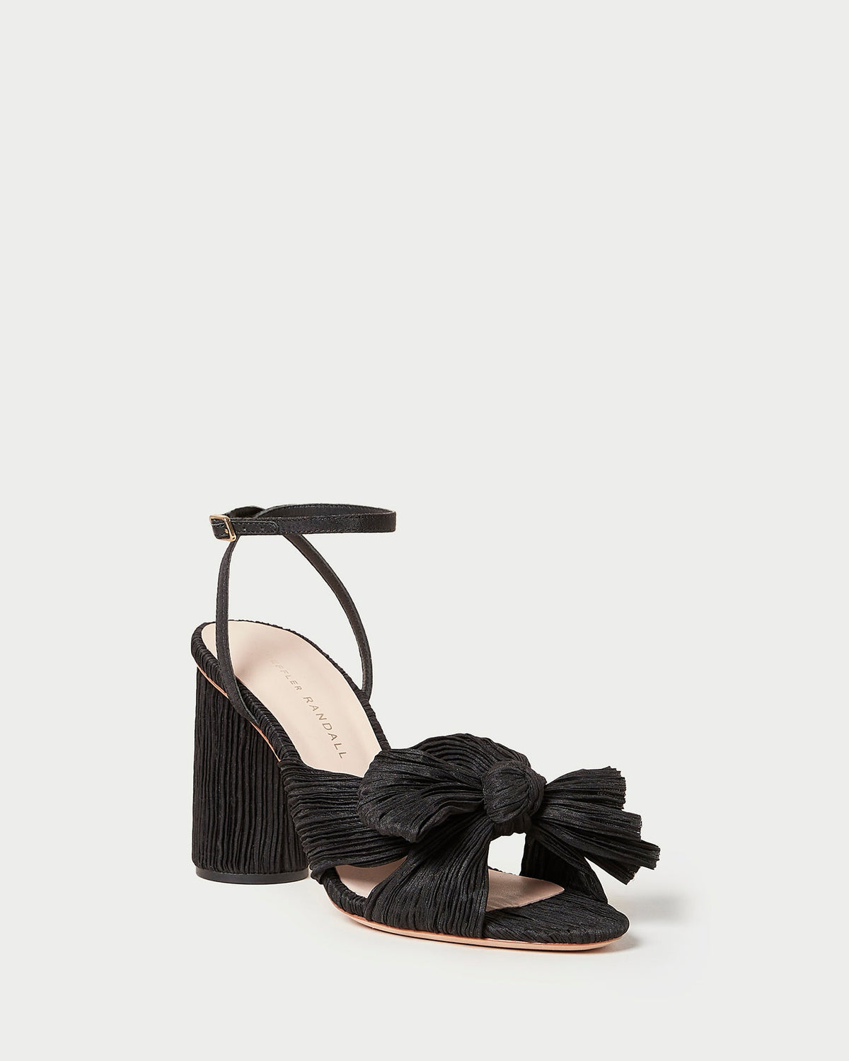 Loeffler Randall Top Pick - Camellia Black Pleated Bow Heel