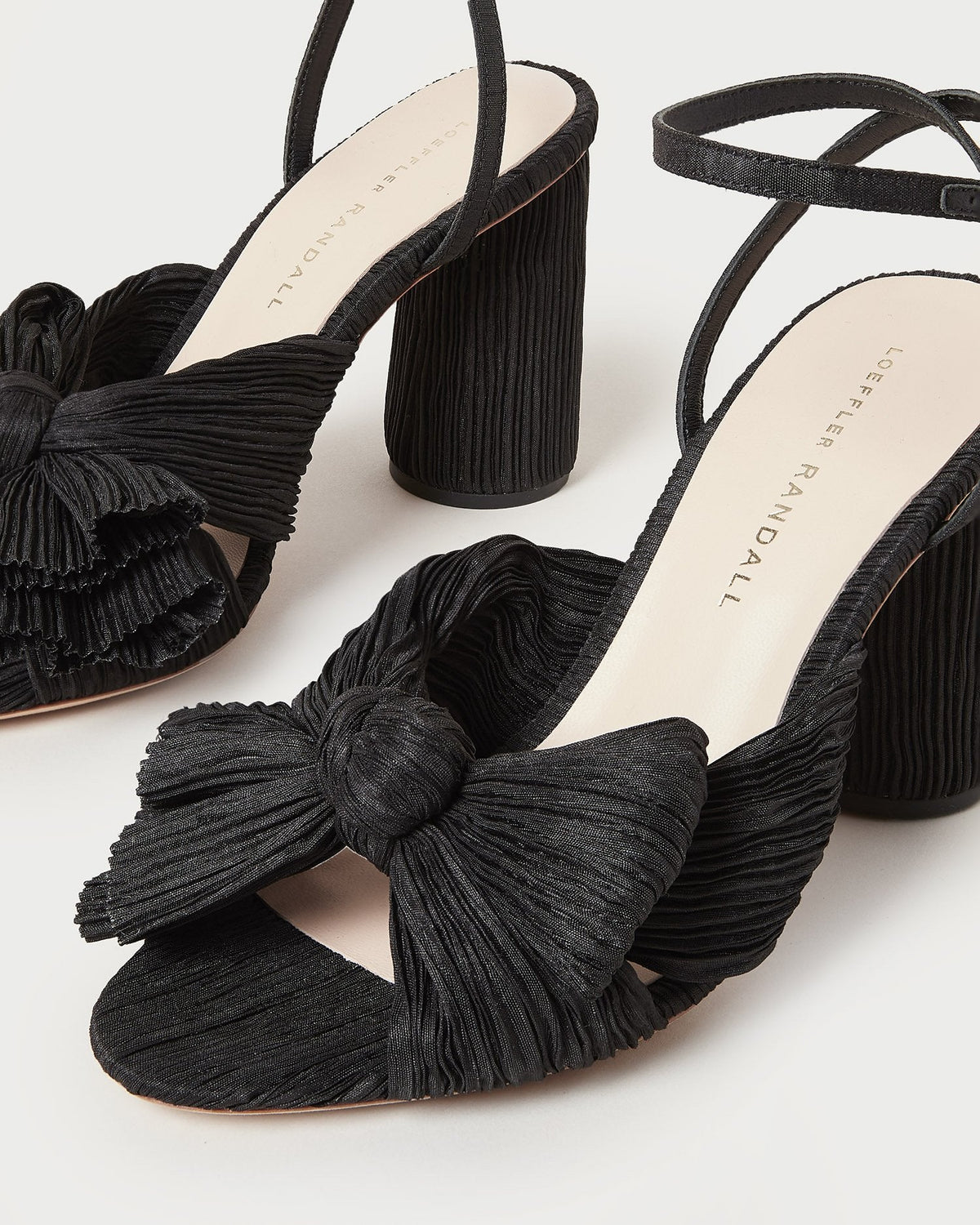 Loeffler Randall Top Pick - Camellia Black Pleated Bow Heel