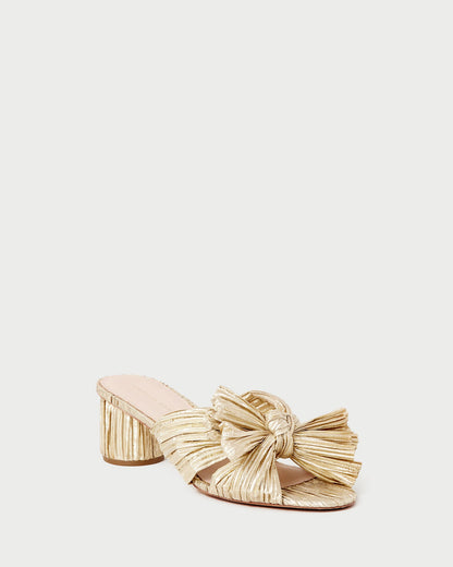 Loeffler Randall Everyday - Emilia Gold Pleated Bow Heel