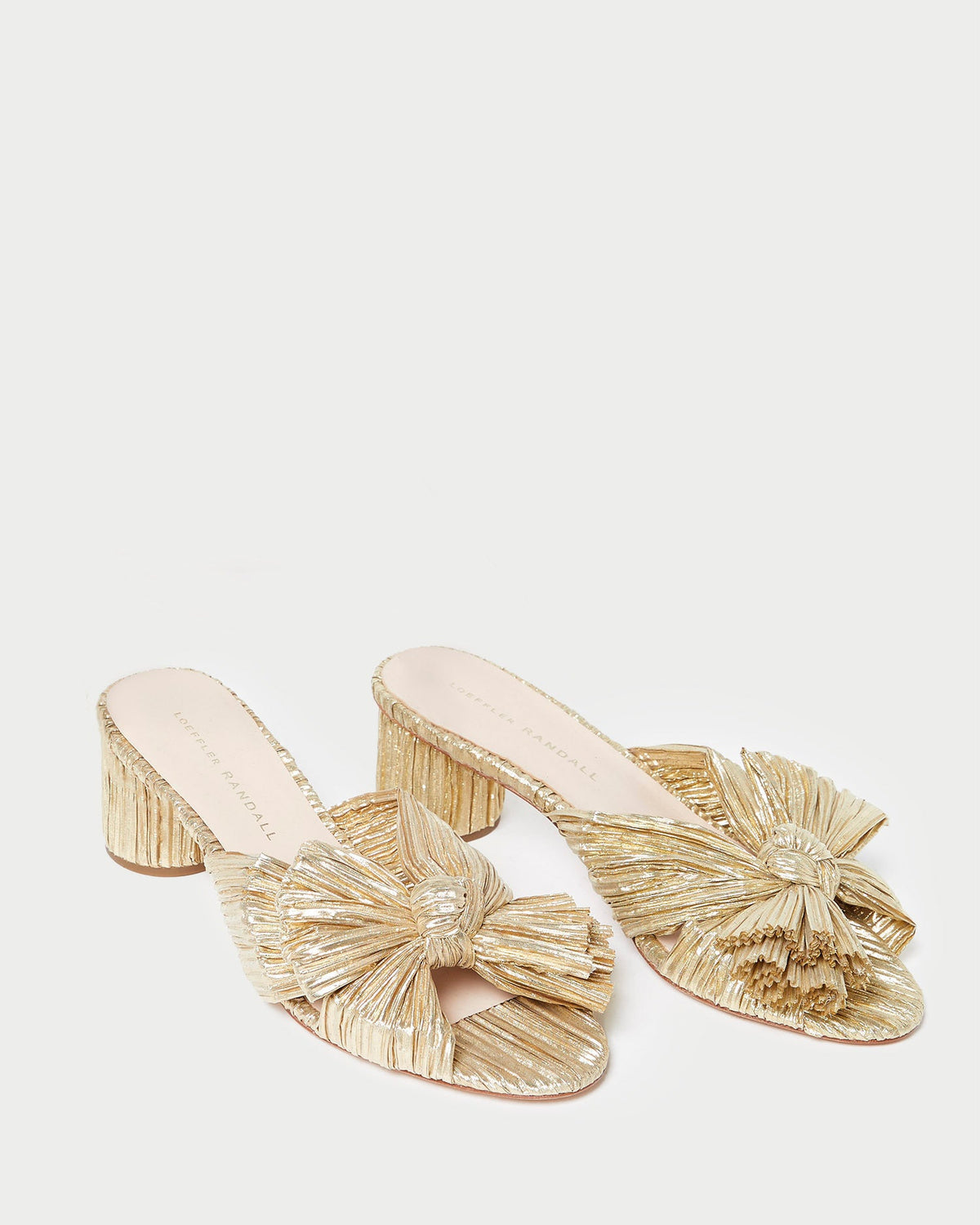 Loeffler Randall Everyday - Emilia Gold Pleated Bow Heel