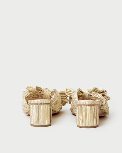Loeffler Randall Everyday - Emilia Gold Pleated Bow Heel