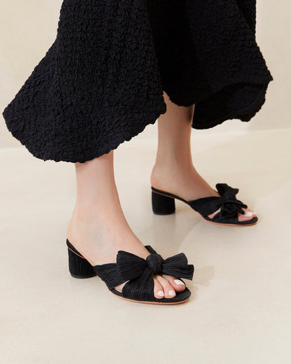 Loeffler Randall Deals - Emilia Black Pleated Bow Heel