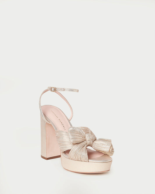 Loeffler Randall Classic - Natalia Platinum Platform Bow Heel