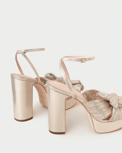 Loeffler Randall Classic - Natalia Platinum Platform Bow Heel