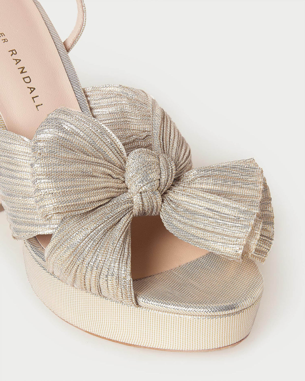 Loeffler Randall Classic - Natalia Platinum Platform Bow Heel
