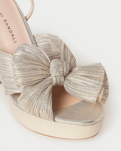 Loeffler Randall Classic - Natalia Platinum Platform Bow Heel
