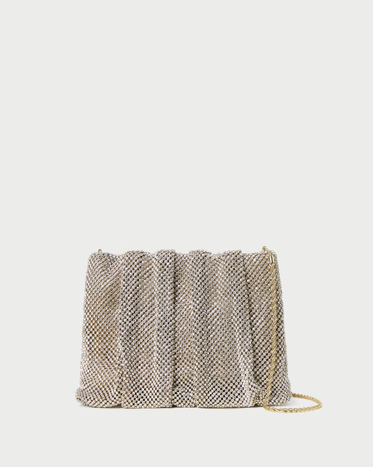Loeffler Randall Hot Sale - Ember Gold Diamante Gathered Clutch