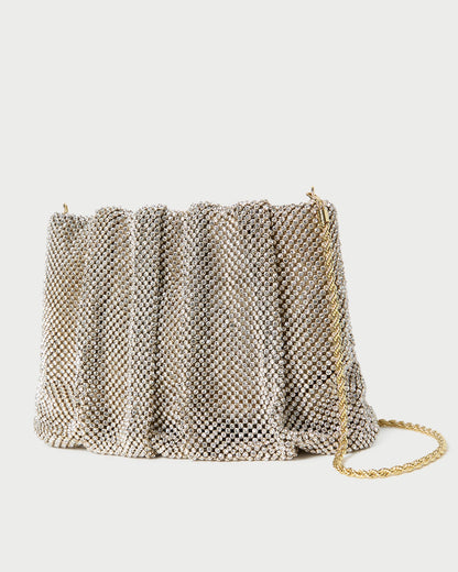 Loeffler Randall Hot Sale - Ember Gold Diamante Gathered Clutch