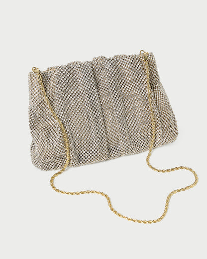 Loeffler Randall Hot Sale - Ember Gold Diamante Gathered Clutch