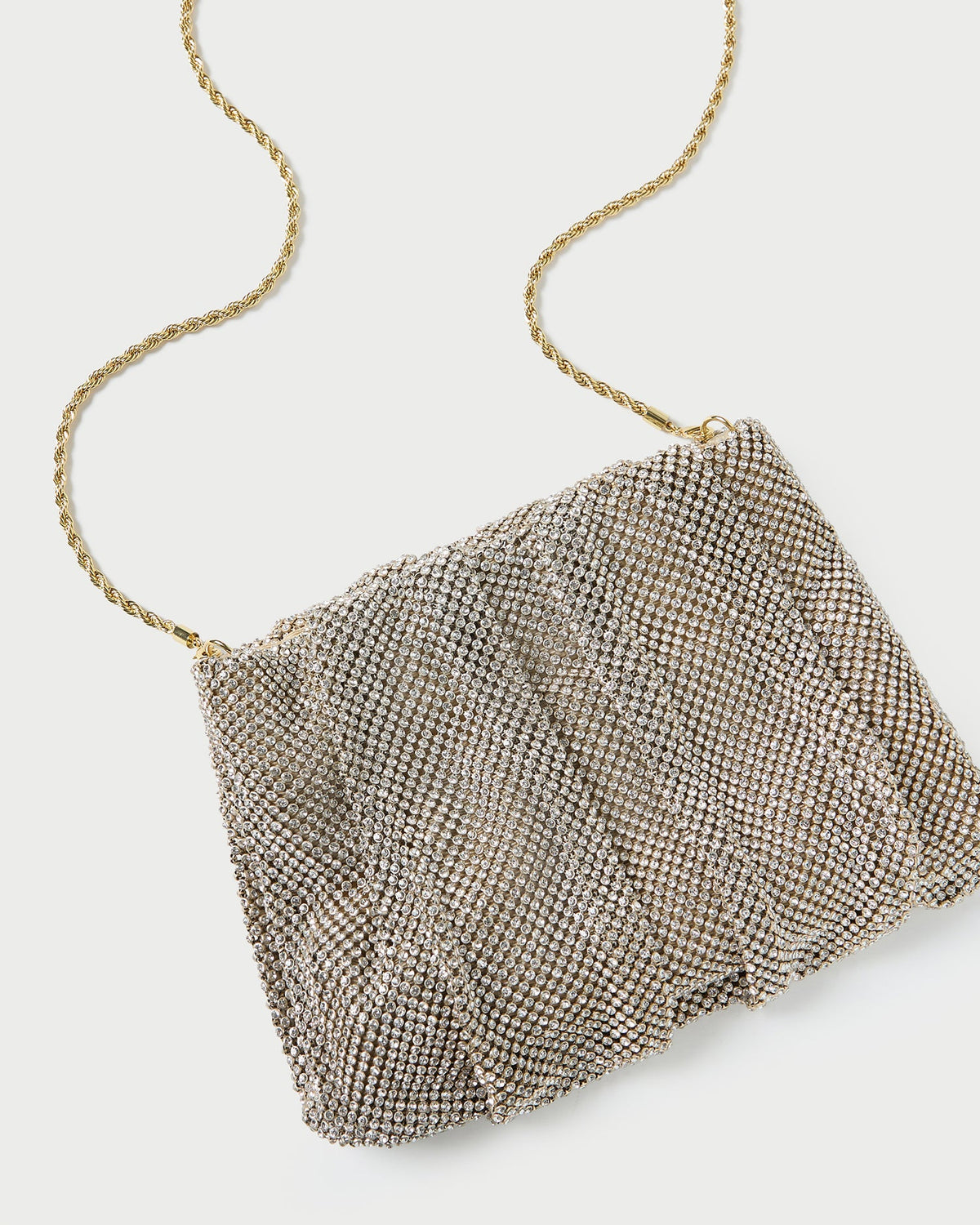 Loeffler Randall Hot Sale - Ember Gold Diamante Gathered Clutch