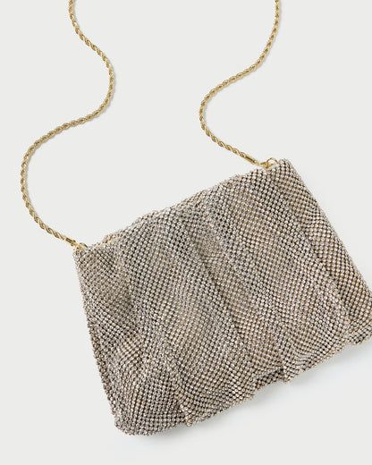Loeffler Randall Hot Sale - Ember Gold Diamante Gathered Clutch