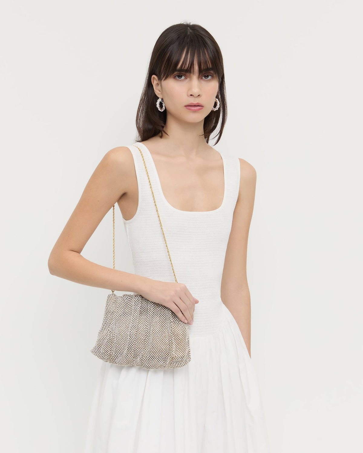Loeffler Randall Hot Sale - Ember Gold Diamante Gathered Clutch